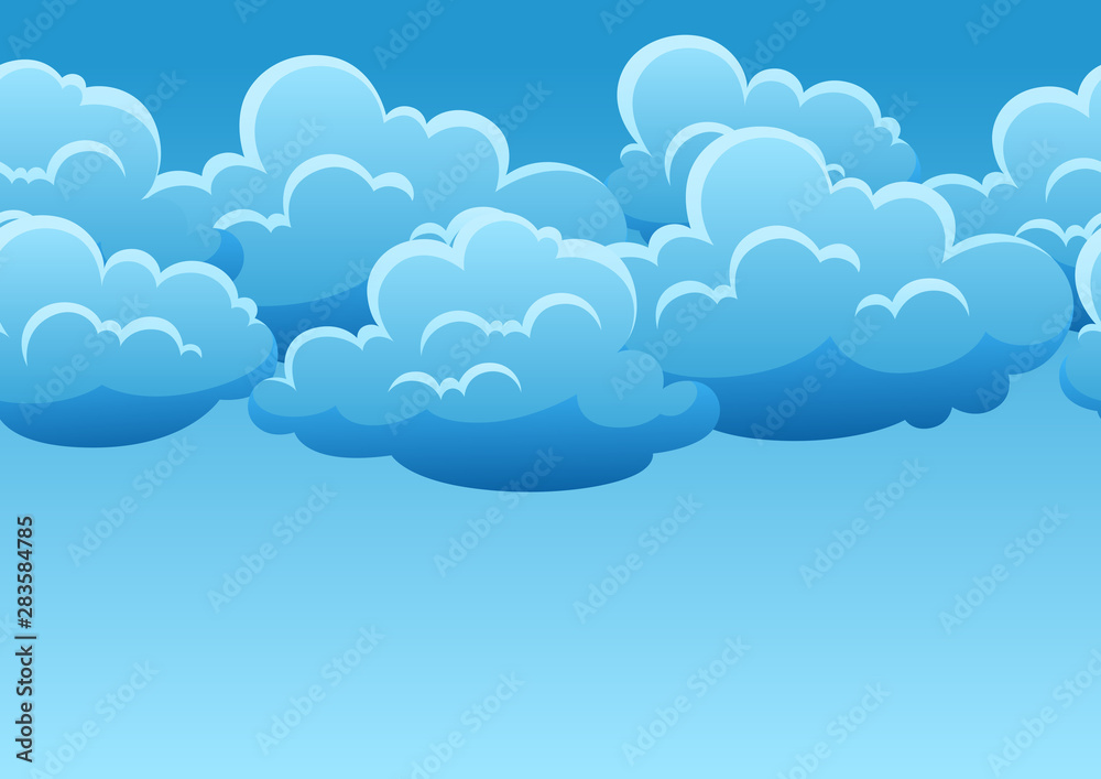 Seamless pattern with blue clouds. Seamless pattern with blue clouds.