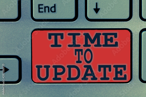 Wallpaper Mural Writing note showing Time To Update. Business photo showcasing The latest information about a particular situation. Torontodigital.ca