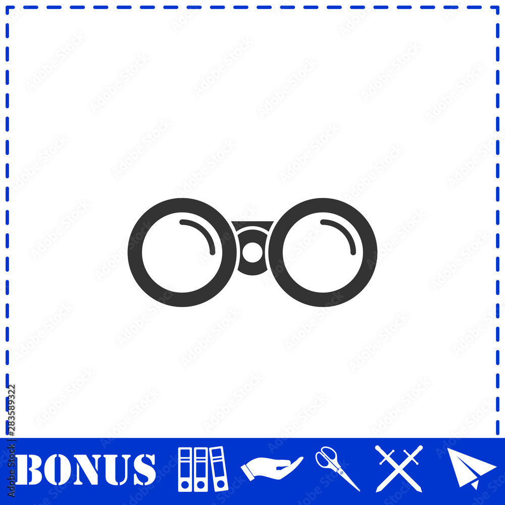 Binoculars icon flat Binoculars icon flat