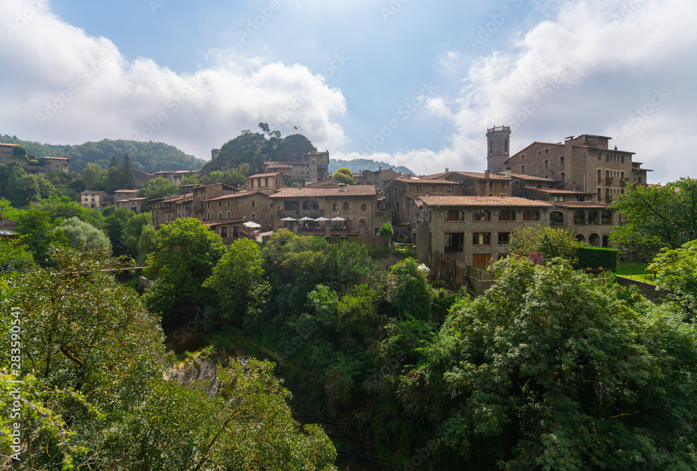 Panoramic view of the medieval village of Rupit (Rupit, Catalonia, Spain)