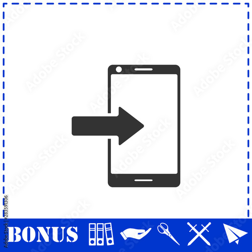 Incoming calls icon flat