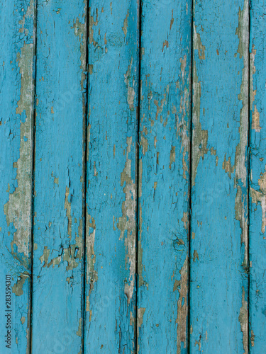 turquoise wooden background in rustic style © Olena