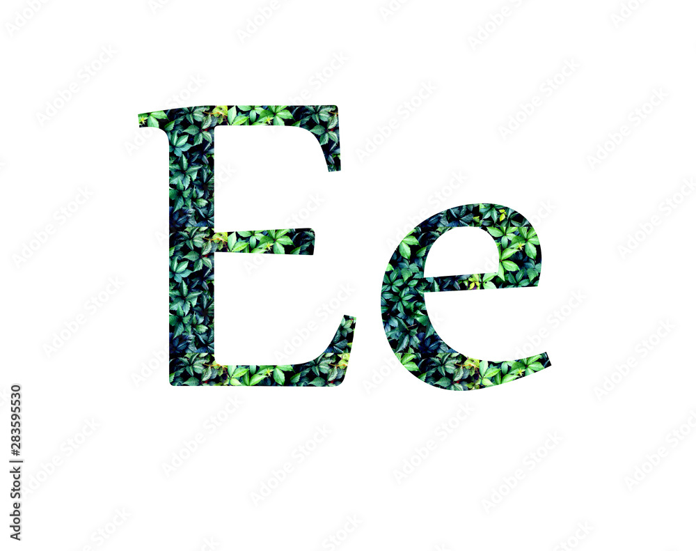font from leaves, abc