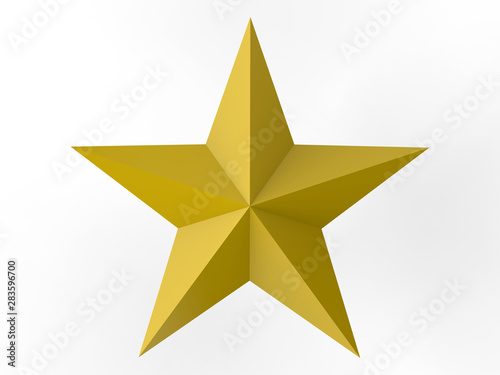 3D rendering - embossed golden star