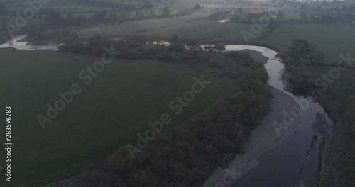 Wallpaper Mural Flight over a foggy river in north Yorkshire early in the morning. Torontodigital.ca