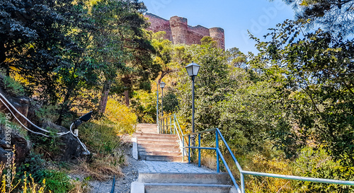 Stairs leading to ancient fortress Narikala. 4th century. Tbilisi  Georgia 