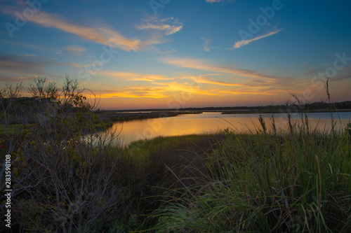 sunset over lake