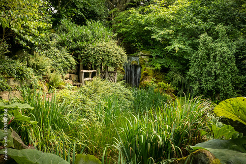 Waterfall Hampton Court Castle gardens Hope under Dinmore Herefordshire England photo