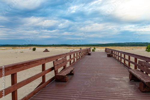 Wooden pier, Bledow Desert, Poland © Petru