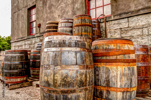 Fototapete Casks at an Irish Whiskey distillery