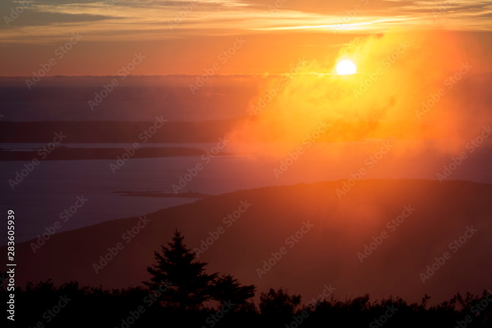 Sunrise from Mount Desert, Acadia National Park, Maine