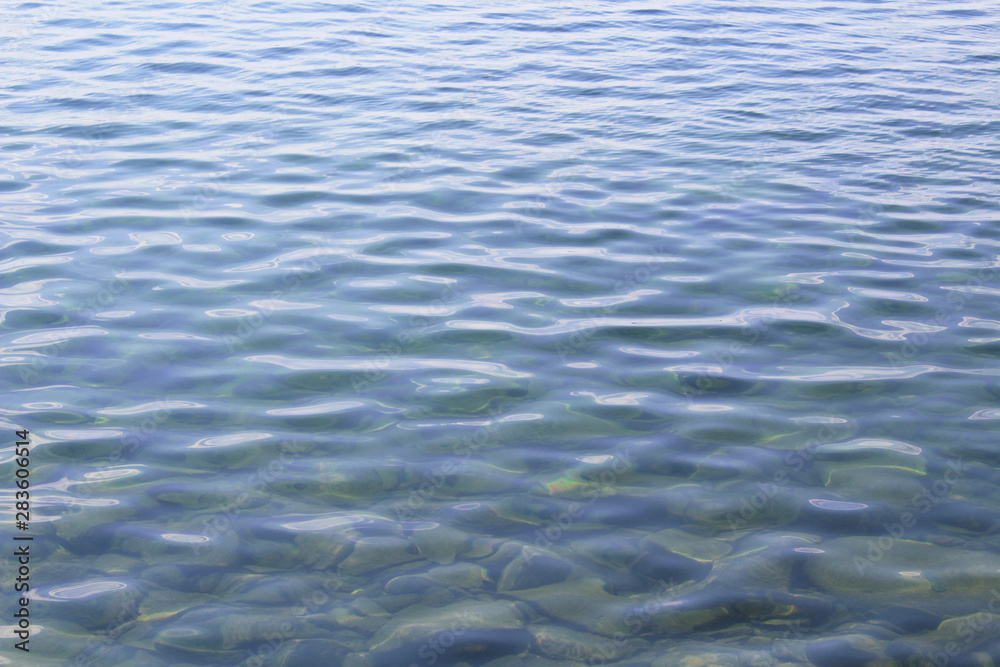 Beautiful transparent lake. Close-up. Background. Texture.