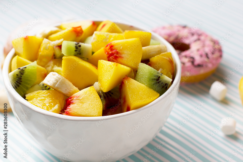Tasty and healthy breakfast. Fruit salad. Tasty and healthy breakfast. Fruit salad.