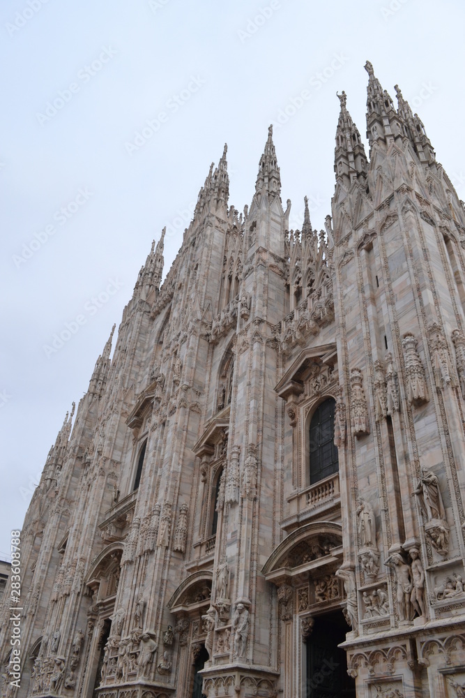 View of the famous Milan Cathedral.