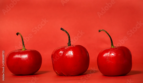 Bunch of Fresh Red Bell Peppers