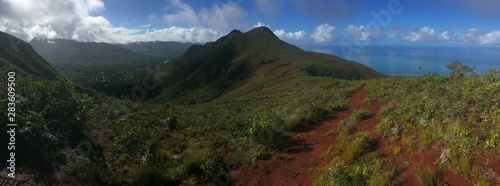 mountain range with tropical rainforest on Western coast of New Caledonia © Patrik Stedrak