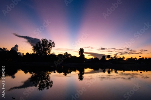 sunset over the lake