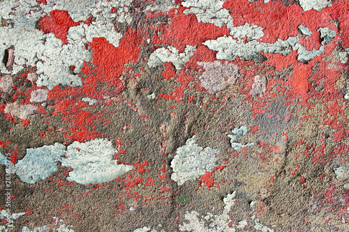 Red rough grunge worn weathered dirty urban surface texture background