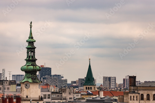 Slovakia. Europe, summer 2019. The rooftops of the city Bratislava.