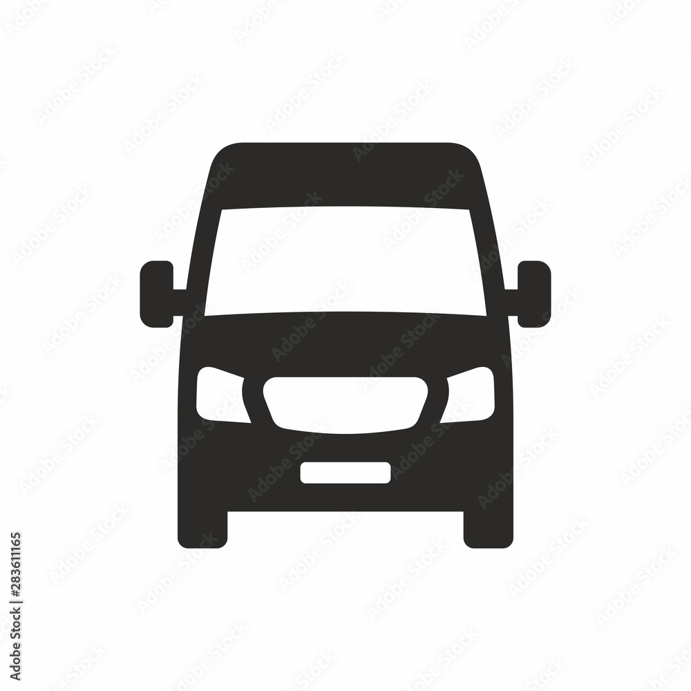 Van front view icon isolated on white background
