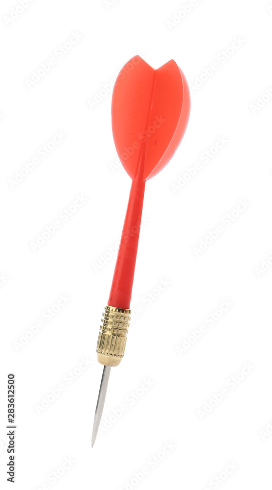 Single sharp red dart isolated on white Single sharp red dart isolated on white
