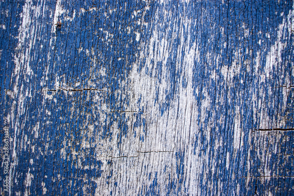 Blue worn painted wood grunge grain distressed old vintage rough background texture
