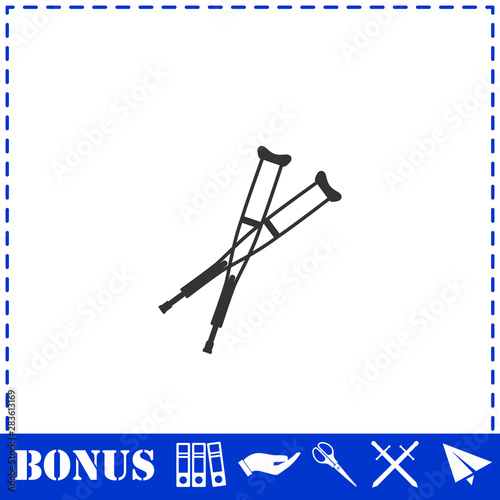 Crutches icon flat