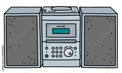 The vectorized hand drawing of a micro music tower