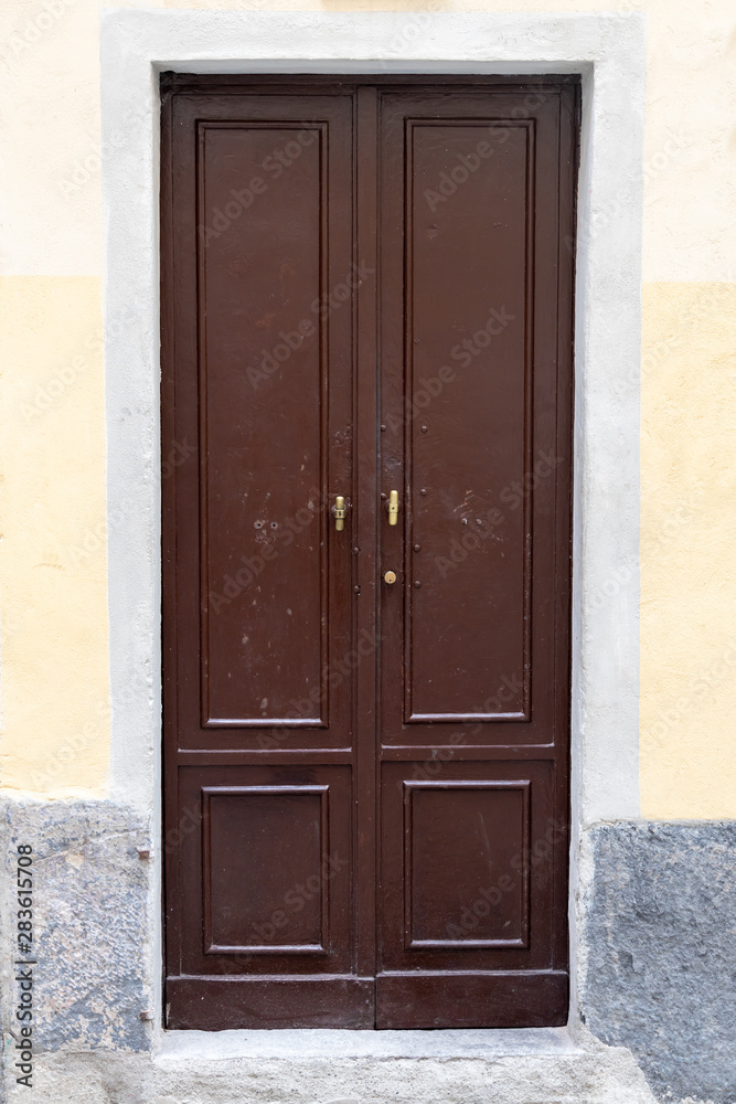 traditional wooden  house door, Como Italy