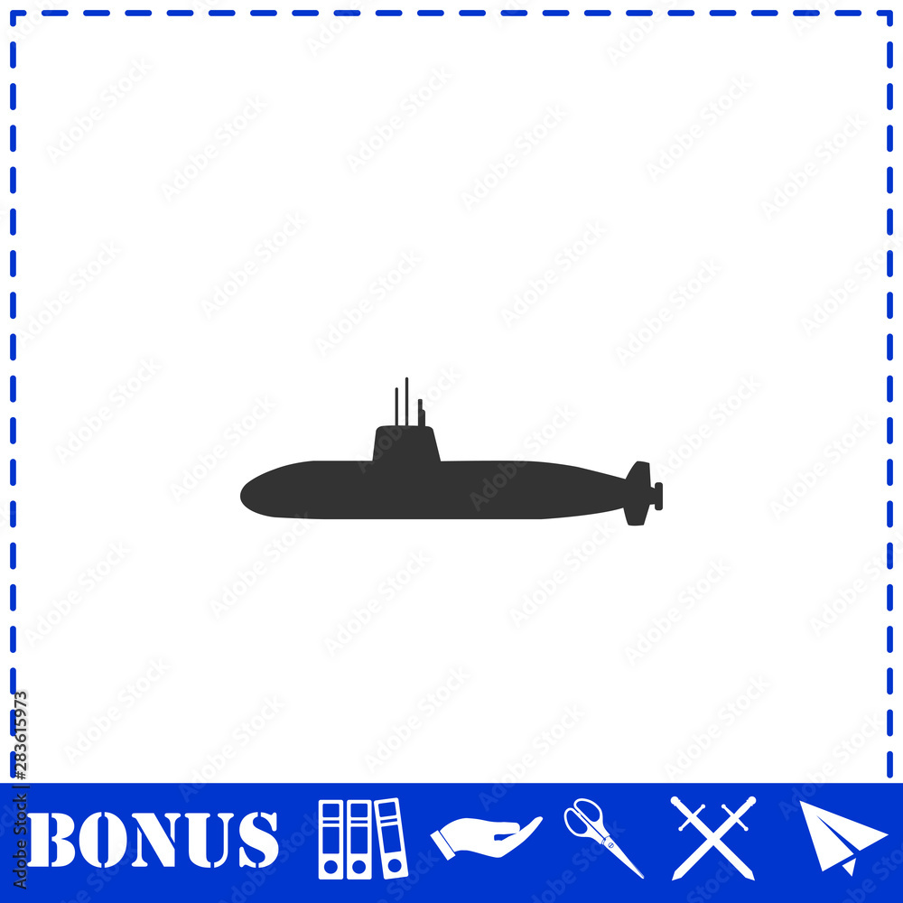 Submarine icon flat