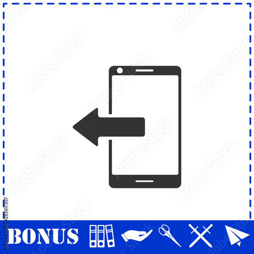 Outcoming calls icon flat
