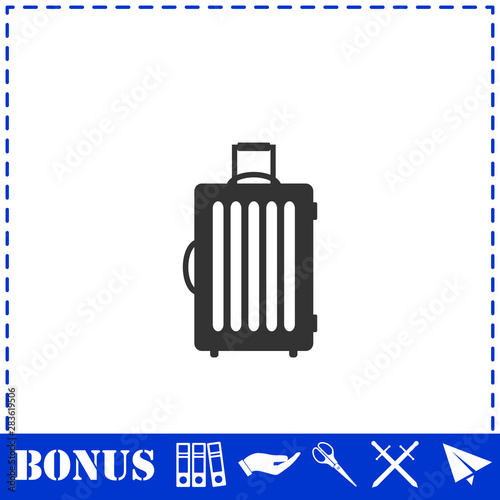 Suitcase icon flat