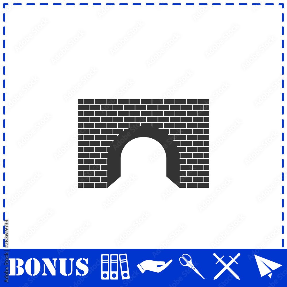 Tunnel icon flat Tunnel icon flat