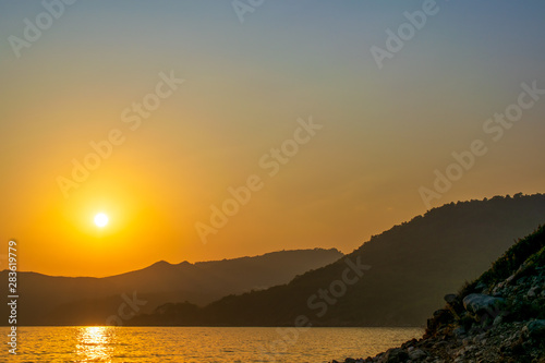 Sunset over the mediterranean sea