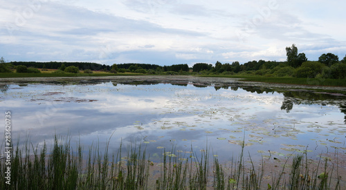 landscape with lake and clouds