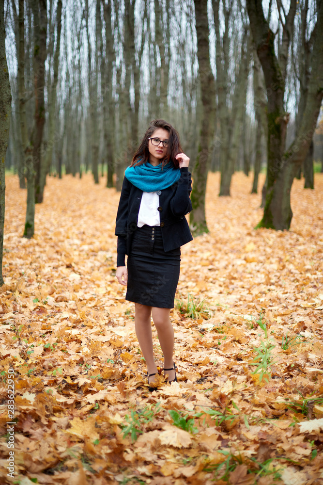 young woman in autumn park young woman in autumn park