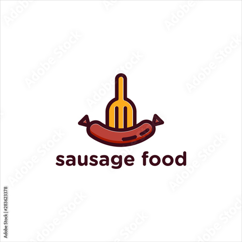 sausage food logo vector template download