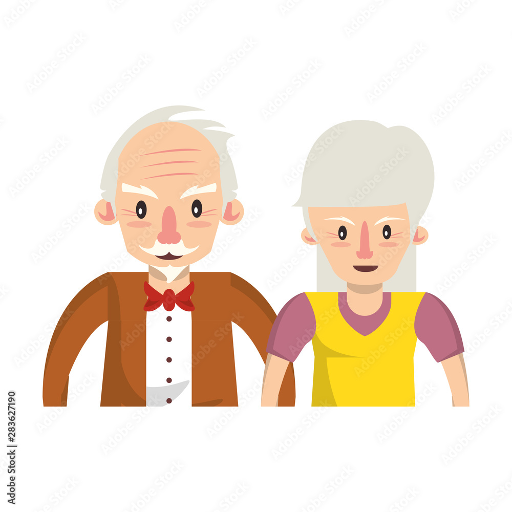 grandparents senior old people cartoon