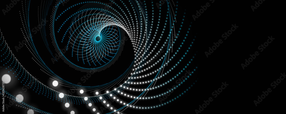 Fototapeta premium Futuristic particle stripe panorama background design illustration