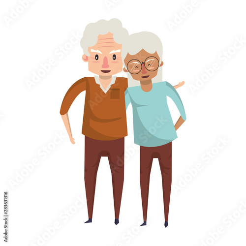 grandparents senior old people cartoon
