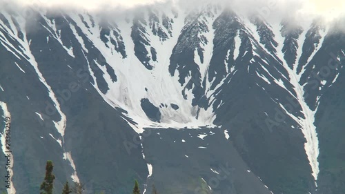 Slow zoom into glacier in Kluane national park, Canada