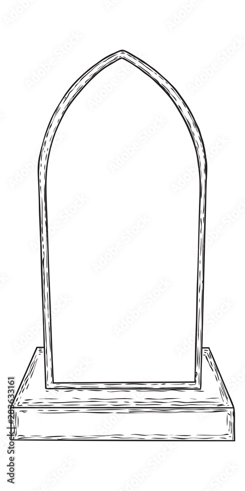 Tomb stone drawing. Grave for dead as Halloween tombstones prop. Hand drawn  gravestone. Vector. Stock Vector | Adobe Stock
