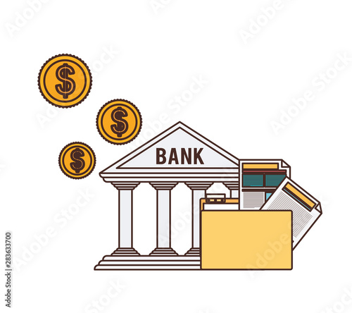 bank finance building in white background