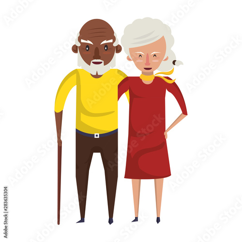 grandparents senior old people cartoon