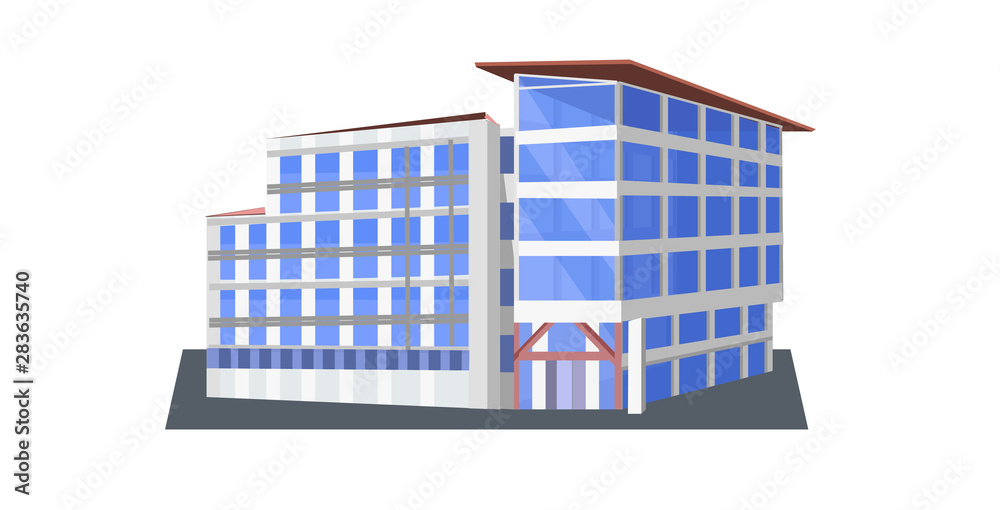 modern corporate office building icon business center exterior with large panoramic windows flat horizontal modern corporate office building icon business center exterior with large panoramic windows flat horizontal