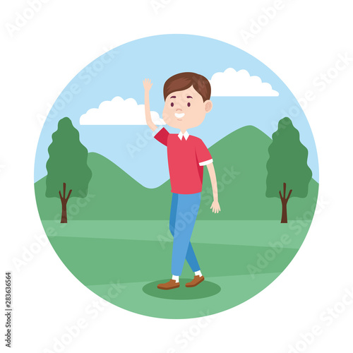 young man smiling in the park