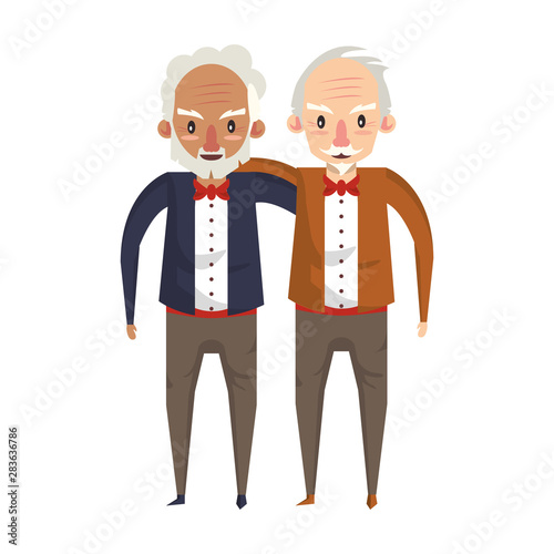 grandparents seniors old grandfathers cartoon