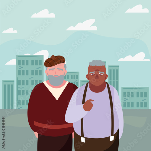 happy grandparents day flat design