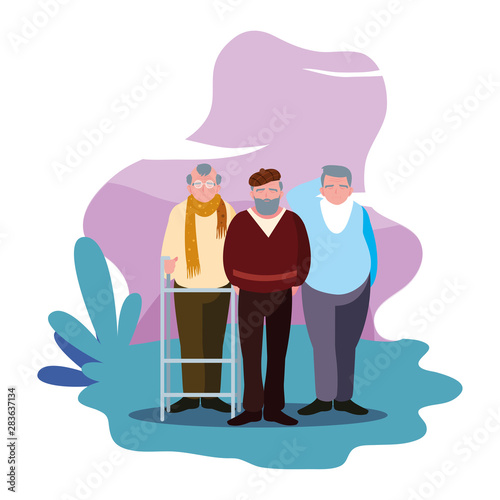 happy grandparents day flat design