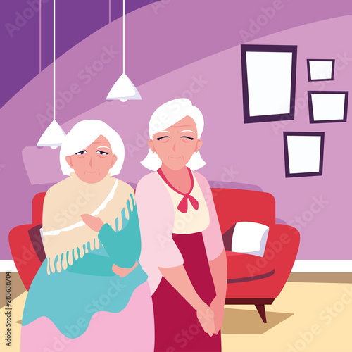 happy grandparents day flat design